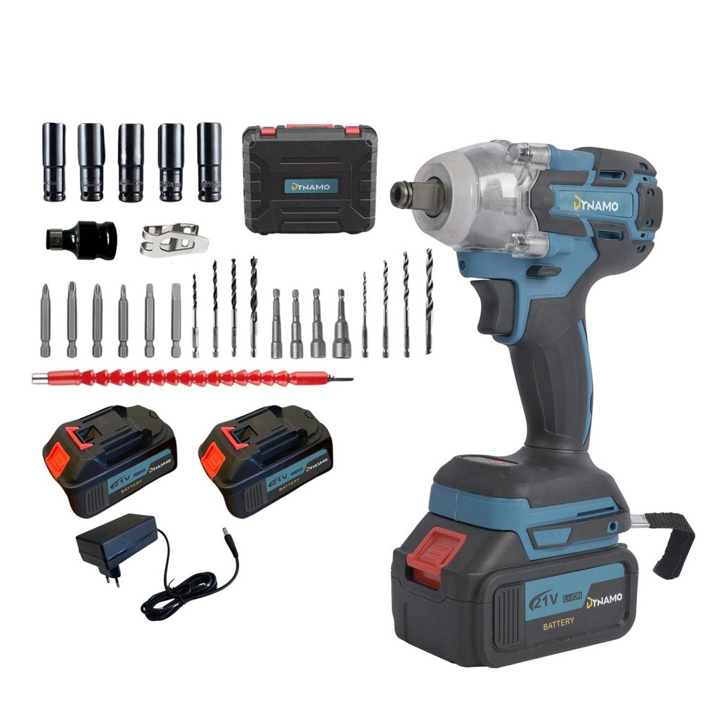 Llave de Impacto Inalámbrica Dynamo 21V + 2 Baterias y Acss