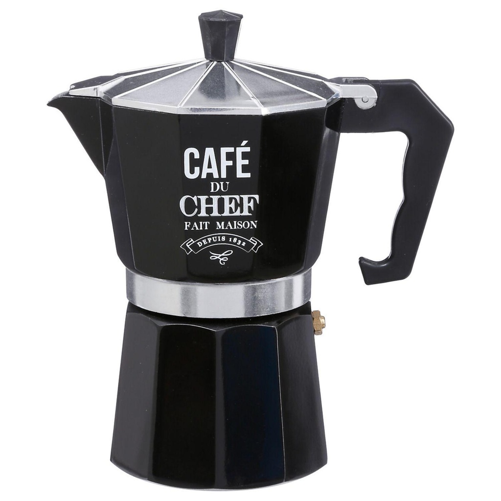 Cafetera Italiana acero 6 Tazas Negro 5Five