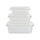 Set De 3 Contenedores De Vidrio Con Tapas Plasticas DAY