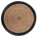 Alfombra Yute Redonda Con Borde Negro 120 cm Atmosphera