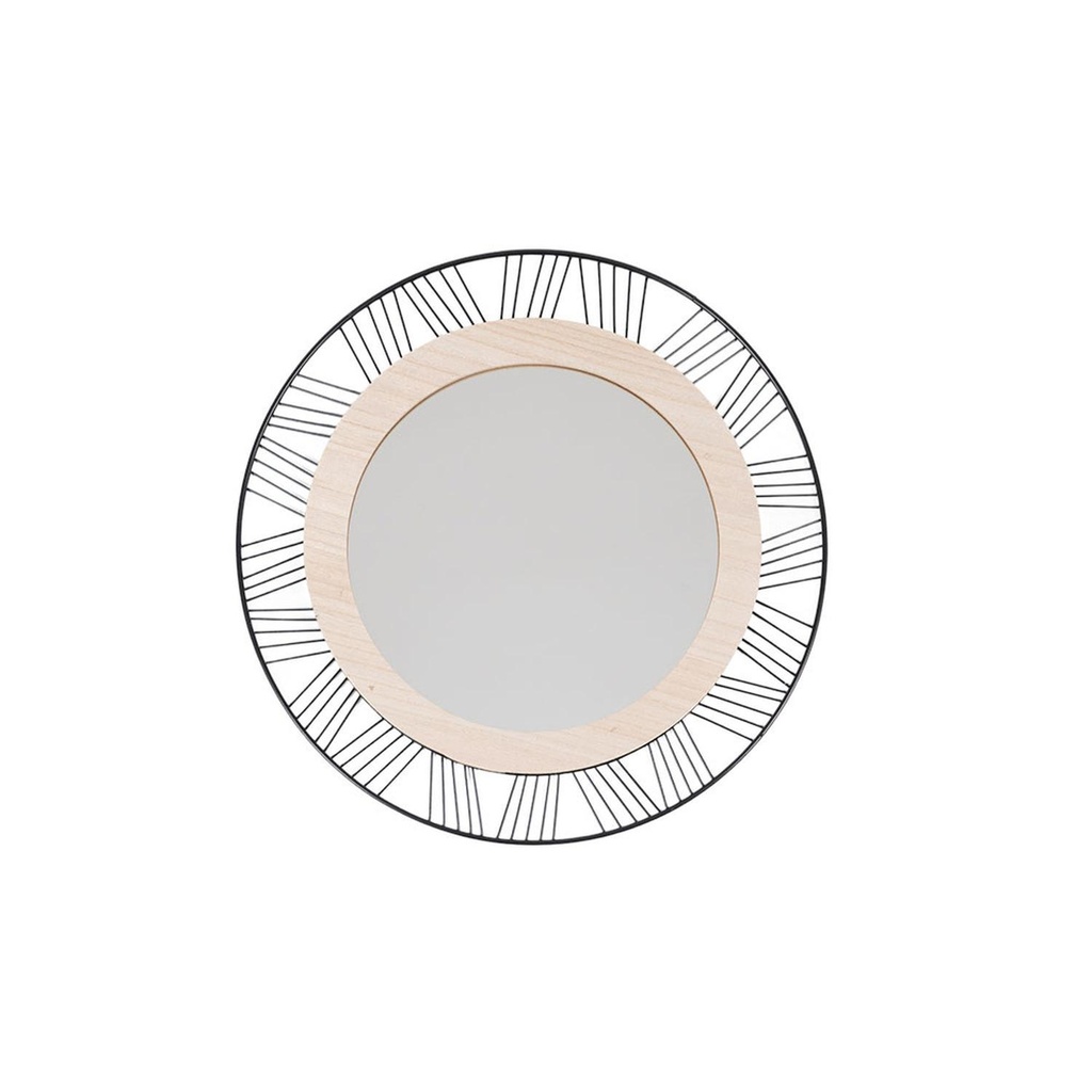 Espejo de Muro Redondo Joe Decorativo Metal y MDF Atmosphera