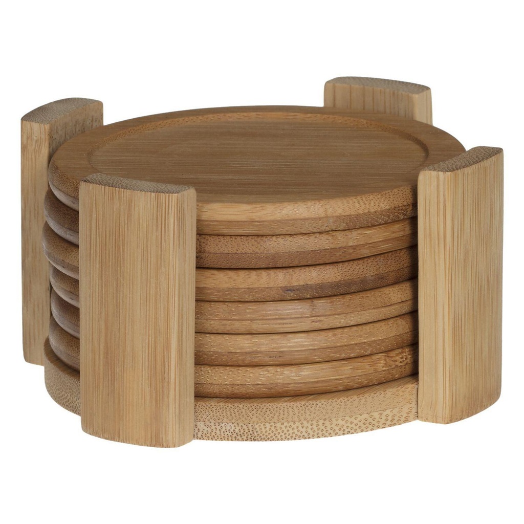 Set de 6 Posasvasos Madera Bambú Secret de Gourmet