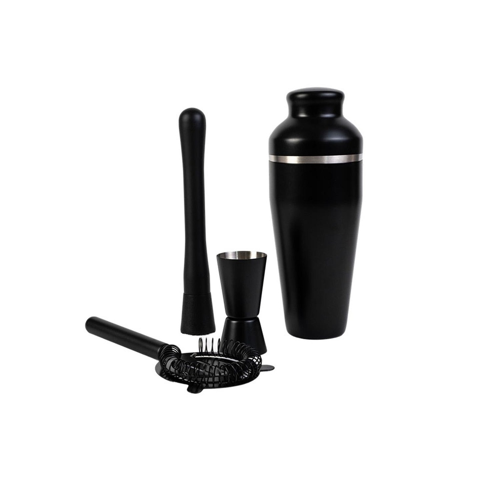 Set Coctelera Acero Inoxidable Black 4 Piezas Day