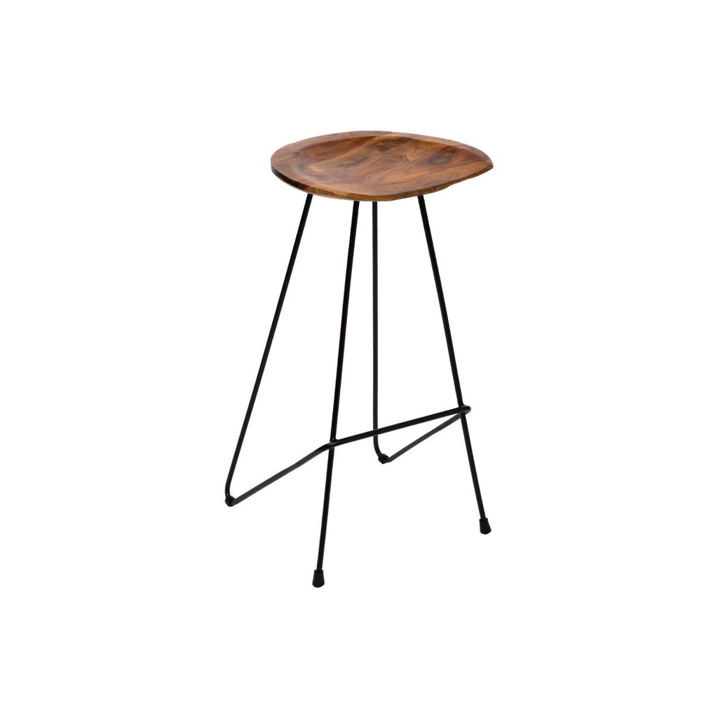 Silla Bar Sumar Teak Fierro Madera 75x38 cm Atmosphera