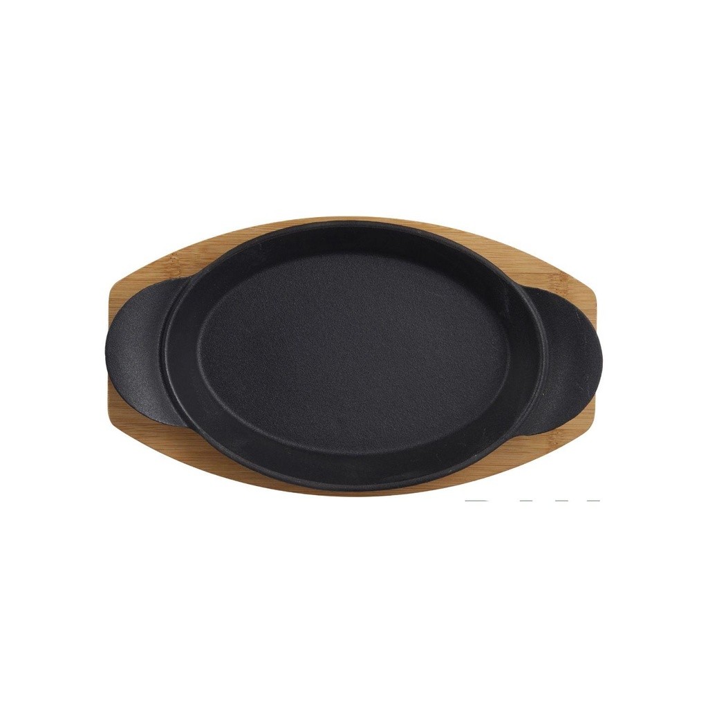 Fuente Hierro Fundido Con Bandeja Bambú 28x16 Cm Dangrill