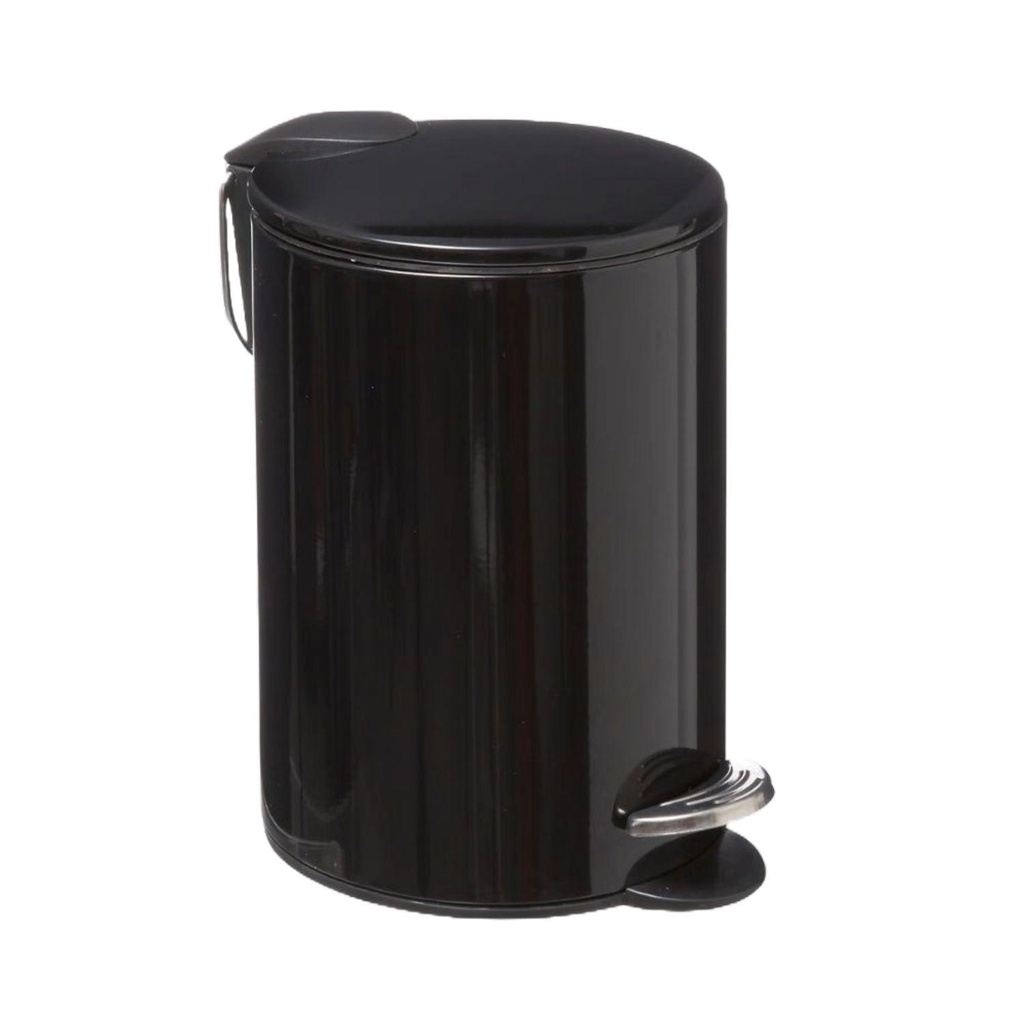 Basurero deBaño Metal Negro con Cierre Suave 3L 5Five