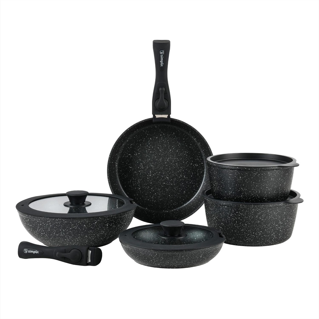 Batería de Cocina Antiadherente Oxford Granito 15pcs Simplit