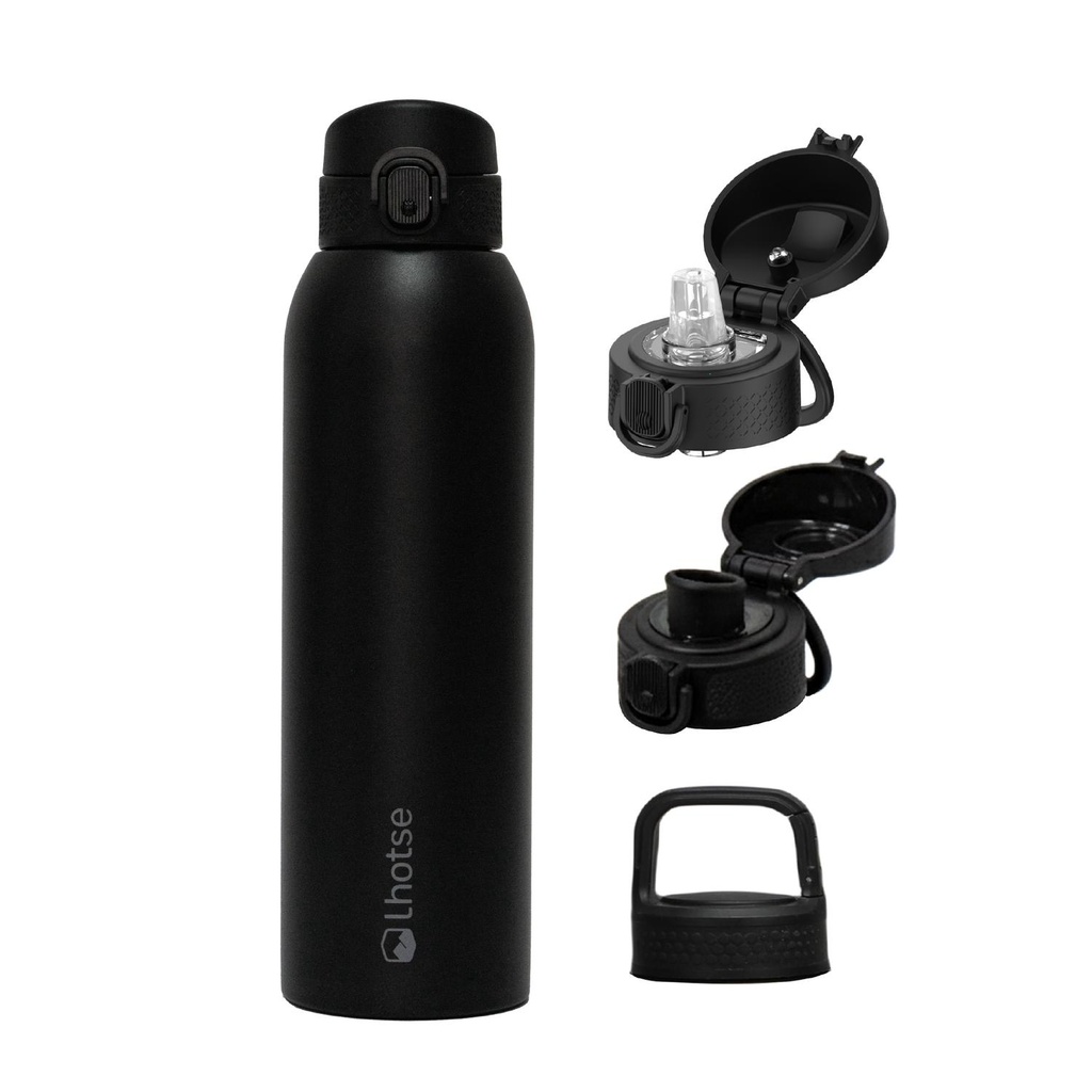 Botella Térmica Agua Acero Inox 3 Tapas HydroCore 1Lt Lhotse