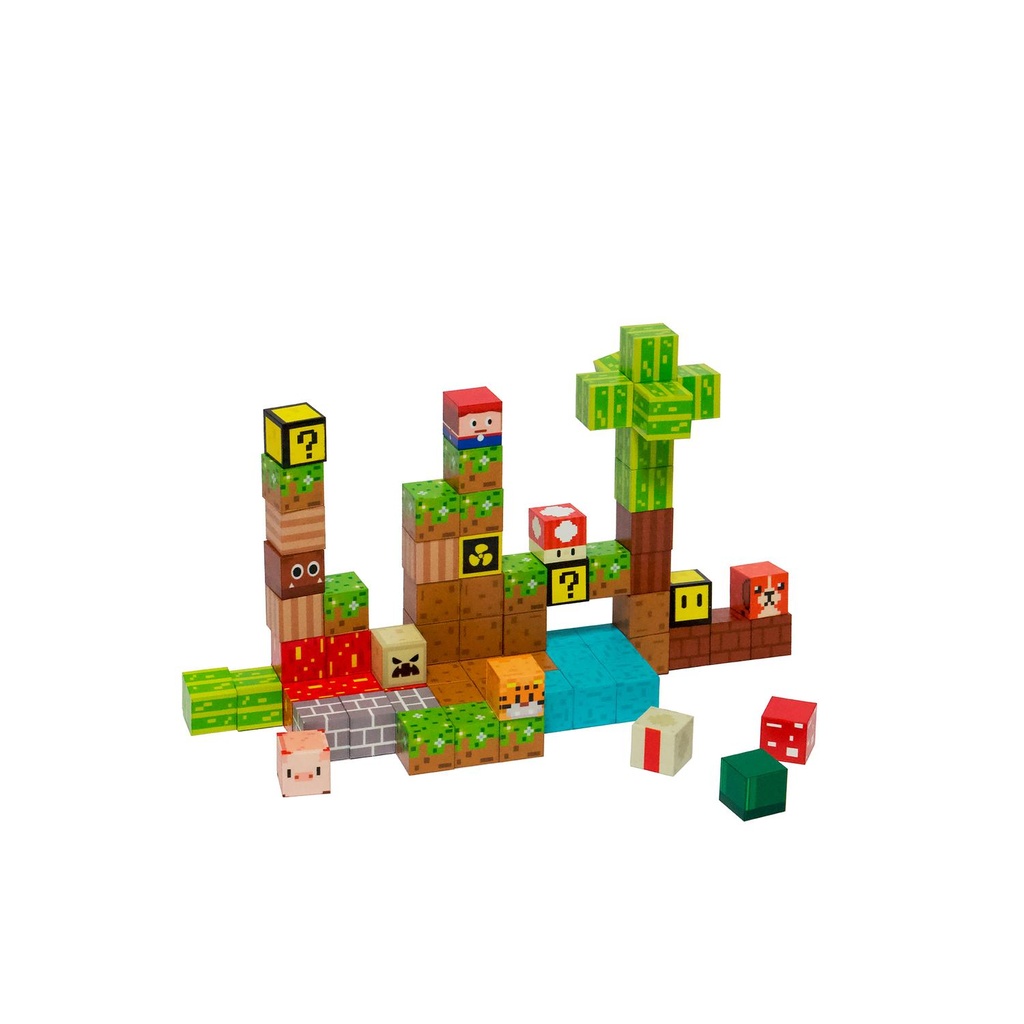 ⁠Juego Bloques Magneticos 75pcs MineBlocks Mundo Bandu