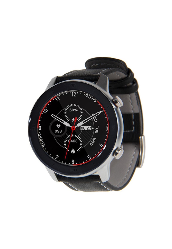 Reloj Smartwatch Lhotse RD7 Plateado Cuero Negro