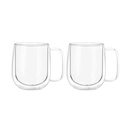 Set 2 Tazas Mug de Vidrio Doble Pared 300 ml Simplit
