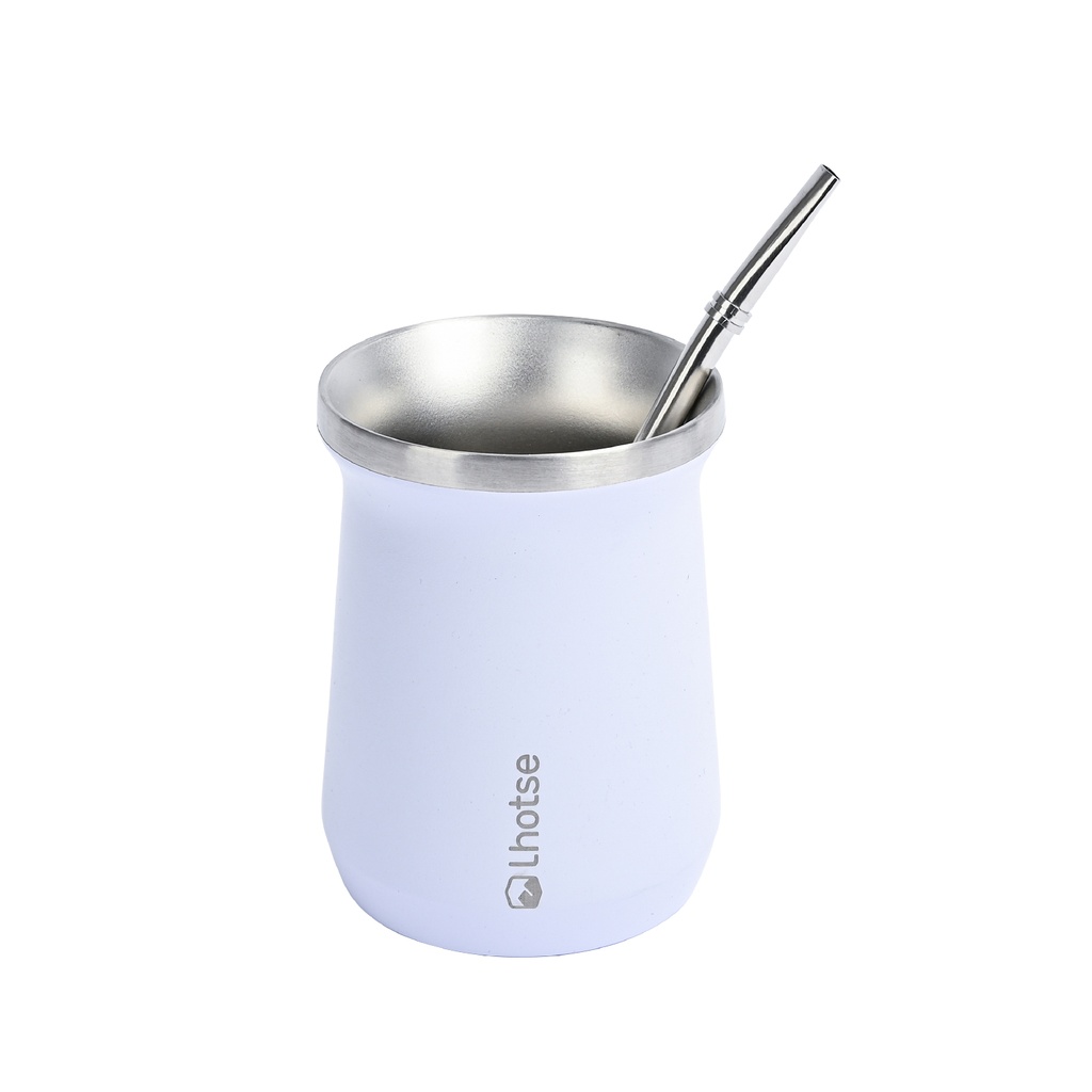 Mate Acero Inoxidable con Bombilla Lhotse White