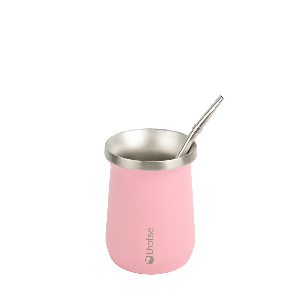 Mate Acero Inoxidable con Bombilla Lhotse Light Pink