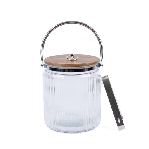 [SIMHIECHAR] Hielera Vidrio Charlotte Tapa Madera 3,8lts Simplit