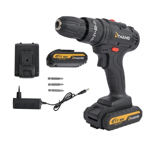 [DYNTALSCA] Kit Taladro Destornillador Inalámbrico Dynamo 21V 2 baterías