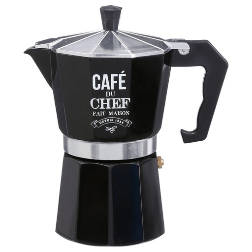 [134515] Cafetera Italiana acero 6 Tazas Negro 5Five