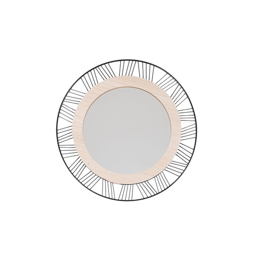 [162315A] Espejo de Muro Redondo Joe Decorativo Metal y MDF Atmosphera