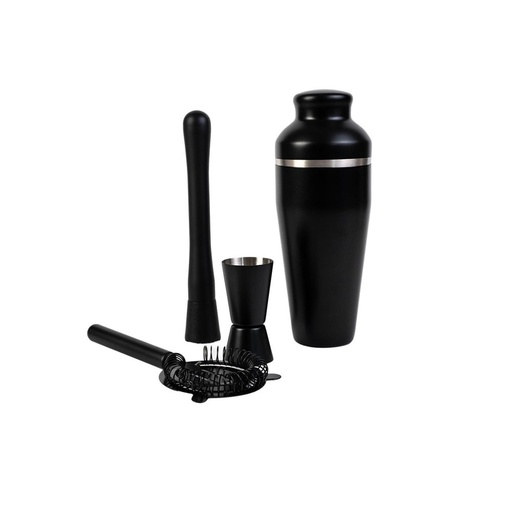 [72785] Set Coctelera Acero Inoxidable Black 4 Piezas Day