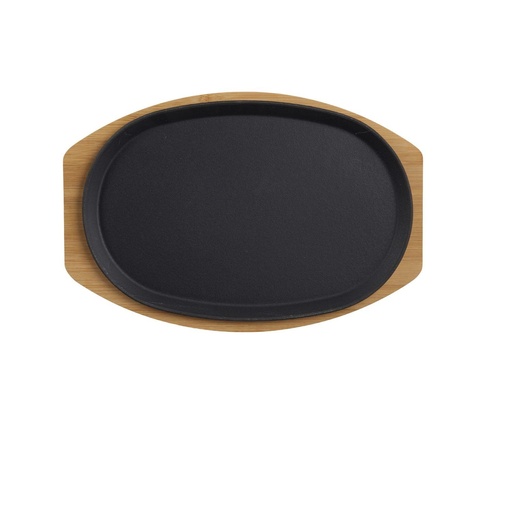 [95245] Fuente Hierro Fundido Con Bandeja Bambú 20x30 Cm Dangrill