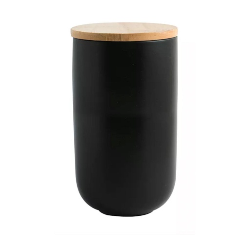 [1660858793429] Contenedor de Cerámica Hermético Tapa Madera L Negro Simplit