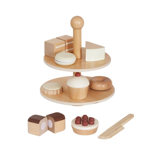 [BDSETPAST] Set Juego Pastelería Corta Postre Infantil Niño Madera Bandú