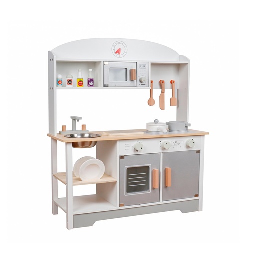 [BDCOCMEDI] Cocina de Juguete Infantil Niños Madera 11 Accesorios Bandú