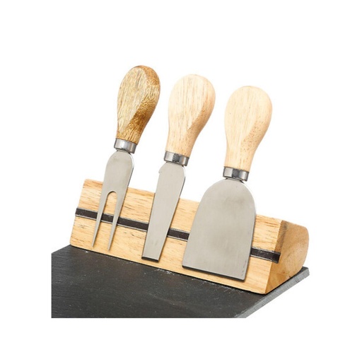 [136194] Set de Tabla de Quesos Pizarra y Cuchillos Secret de Gourmet