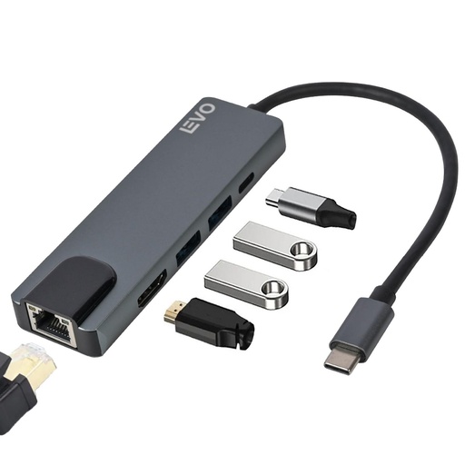 [LVHUBMP-5] Hub USB-C Adaptador Multipuerto 5 en 1 Macbook Windows LEVO