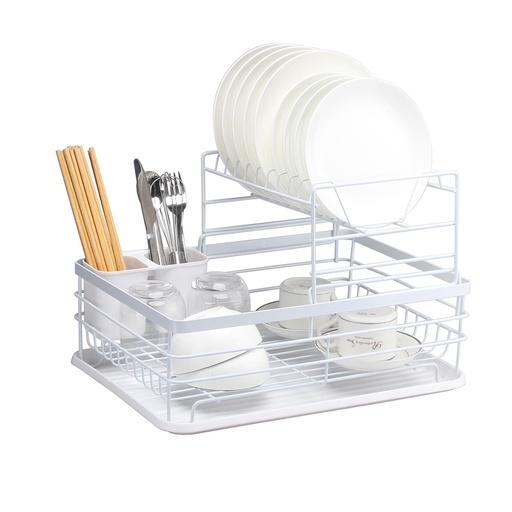 [1660858356962] Secaplatos Escurridor 2 Niveles Acero Inox Blanco Simplit