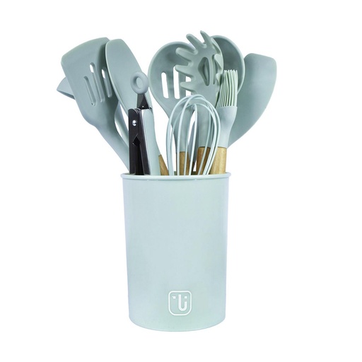 [1629726091782] Set 12 Utensilios De Cocina Silicona Calipso Simplit