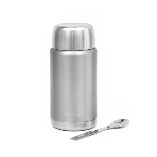 [66800472805184] Termo de Comida Insulado Acero Inox 750 ml Gris Simplit