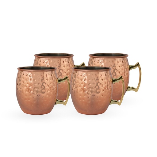 [1658269683485] Set 4 Vasos Moscow Mule Mug Cobre + Bombillas Simplit