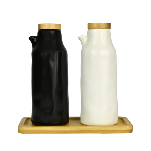 [1661872713289] Set Alcuza Cerámica 2 Piezas Redonda 500 ml Simplit