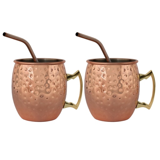 [1650298908518] Set 2 Vasos Moscow Mule Mug Cobre + Bombillas Simplit