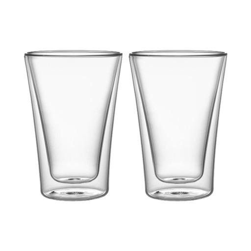 [1654207352499] Set 2 Vasos Vidrio Doble Pared 400 ml Simplit