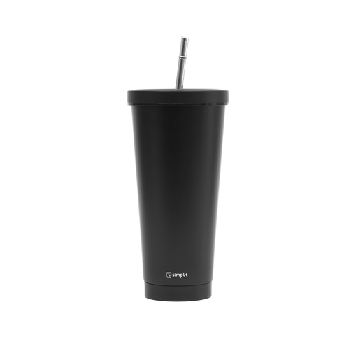 [67951425161311] Vaso Térmico Tumbler 750ml con Tapa y Bombilla Negro Simplit