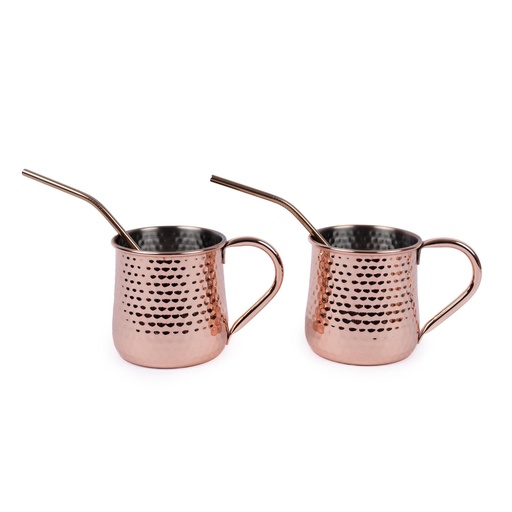 [67933854599885] Set 2 Vasos Cobre Moscow Mule Mojito Bar + Bombilla Simplit