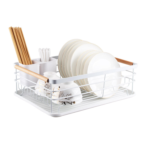 [68540051413139] Secaplatos Escurridor 1 Nivel Acero Inox Blanco Simplit