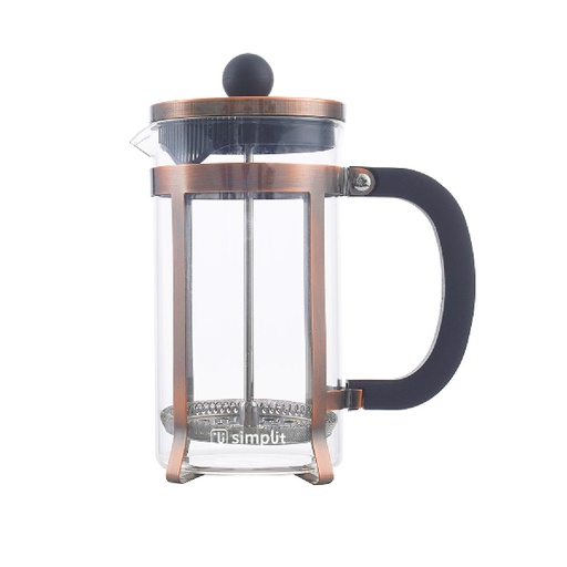 [SIMCAFFRCO] Cafetera Prensa Francesa Vidrio Cobre 600 ml Simplit