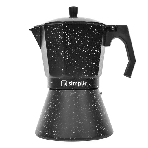 [1652825295706] Cafetera Italiana Negra Granito 12 Tazas Simplit