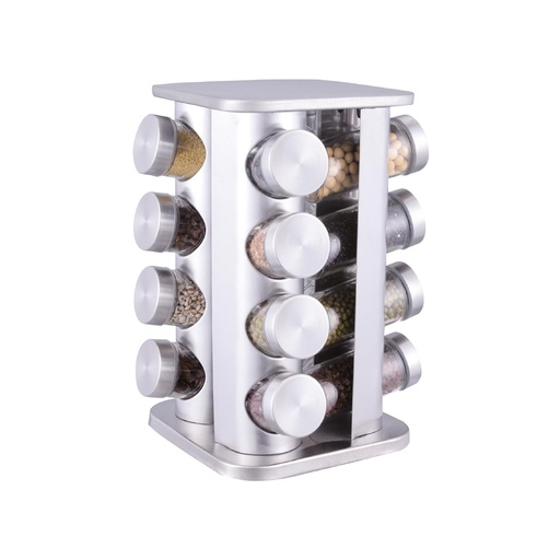 [1627418180602] Especiero Condimentos Giratorio Metálico 16 Frascos Simplit