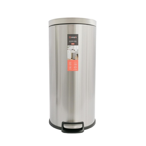 [SIMBACOUR-30] Basurero Cocina Urban 30lts Pedal Acero Inox Simplit