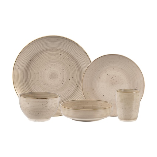 [SIMJULZSIE-30] Juego Loza Cerámica 30 pcs Siena 6 personas Simplit